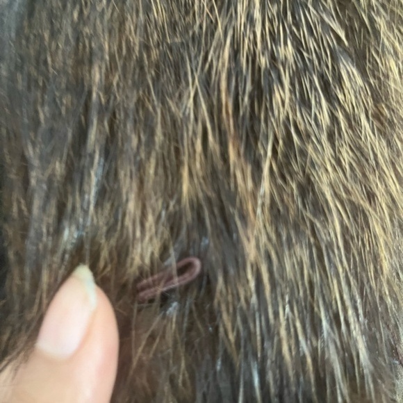 Women’s brown fox fur long coat. Style raincoat - Picture 9 of 10